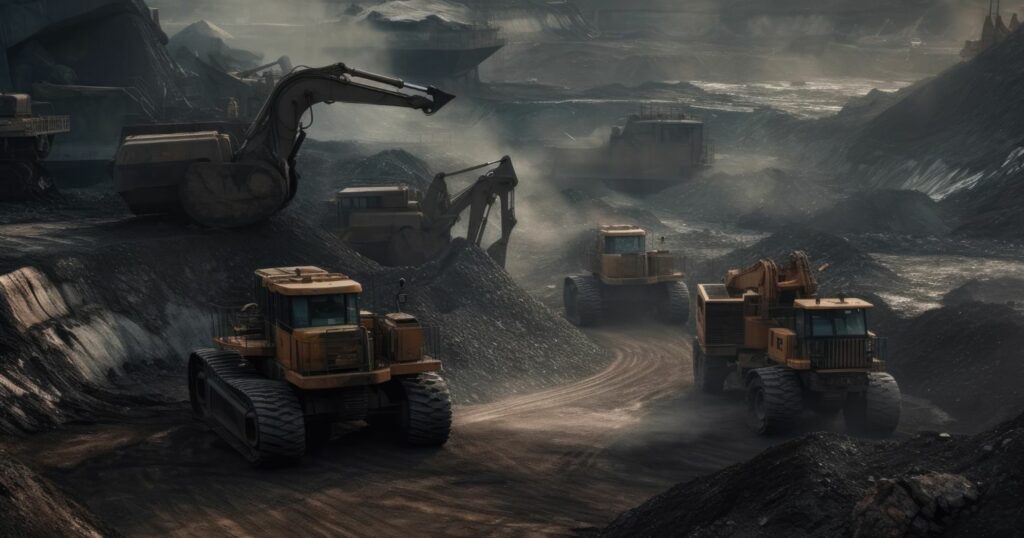 A képen külszíni fejtés látható egy bányában