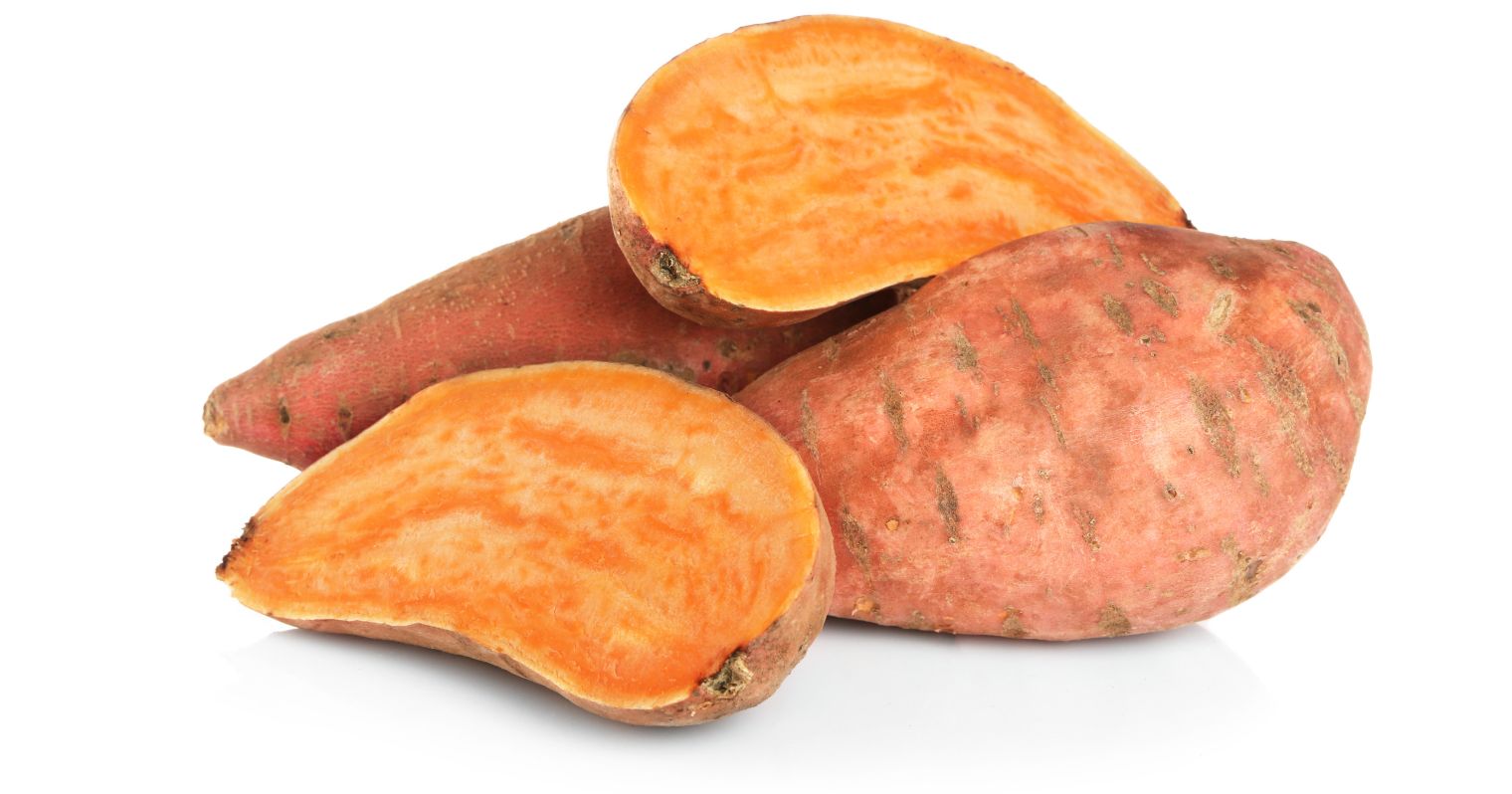Krumpli formájú és jellegű, narancssárga belsejű gyümölcs/zöldség.