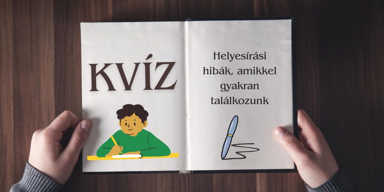 A képen nyitott könyvet tartó kéz látható, kvíz felirattal.