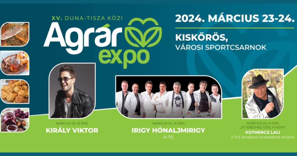 Az Agrár Expo plakátja, rajta képekkel és feliratokkal.