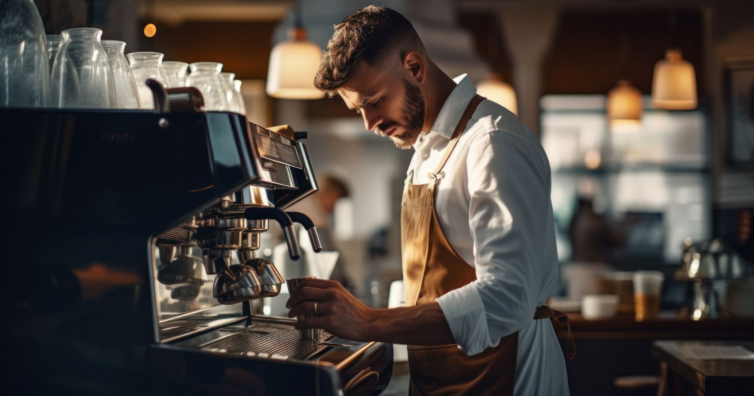 barista munka közben